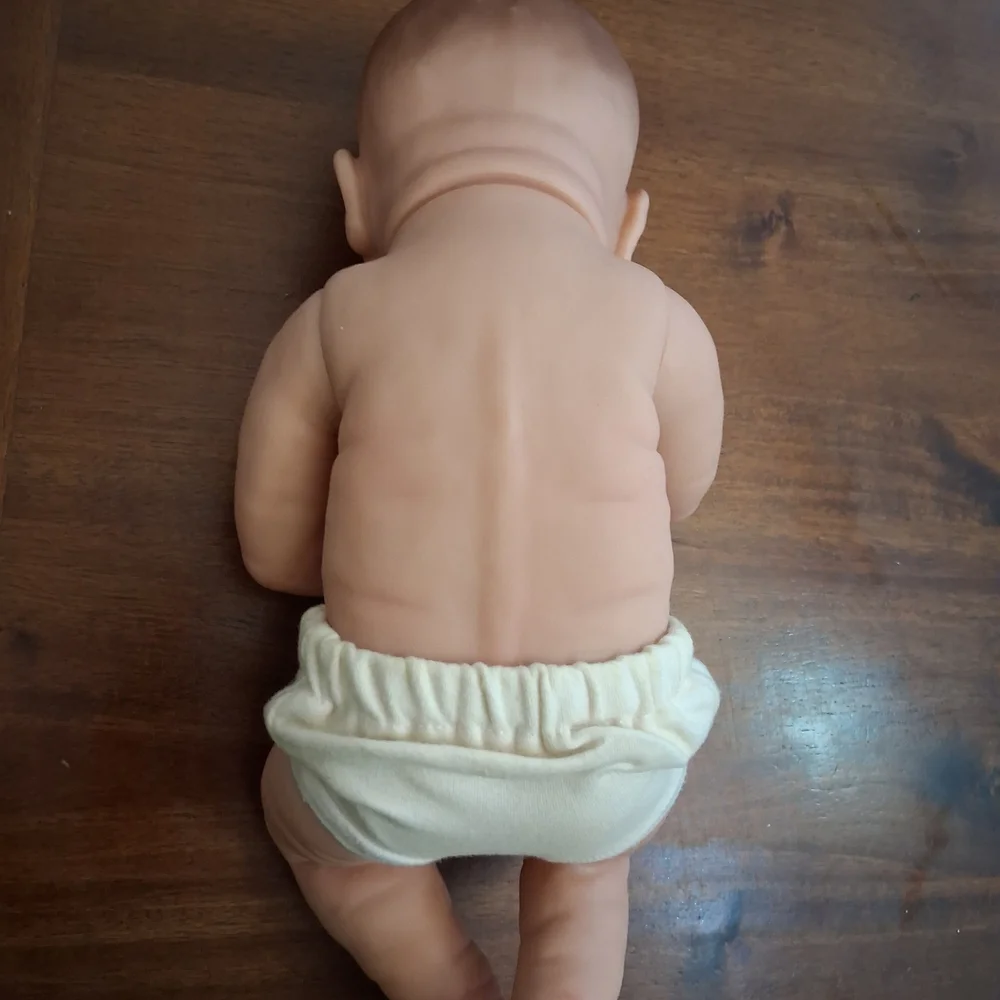 Realistic Baby New Born  Doll with Cream Diaper